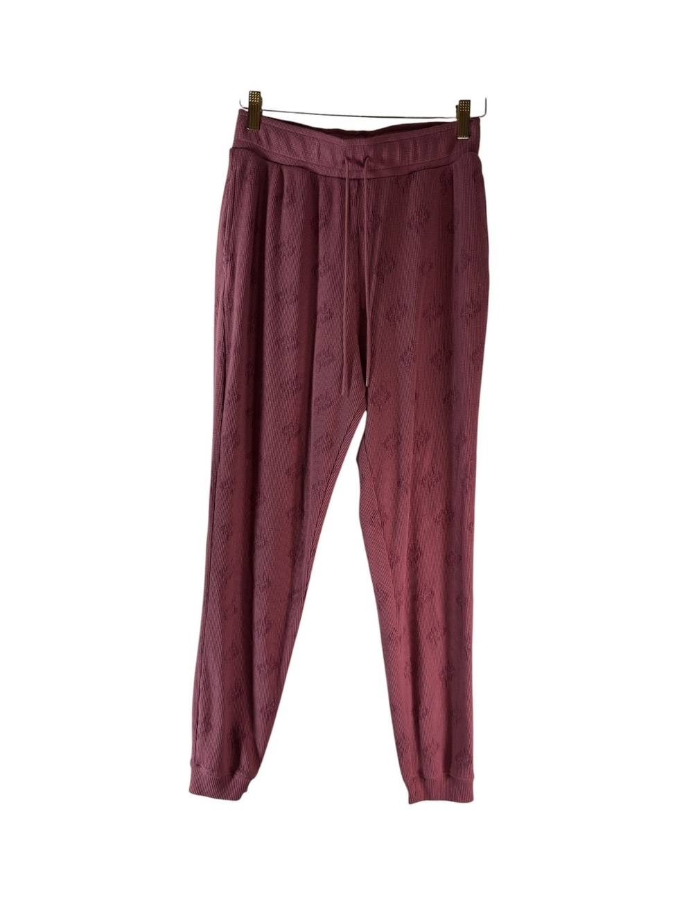 Victoria’s Secret PINK Thermal Logo Jogger Pajama Pants Burgundy Size Small